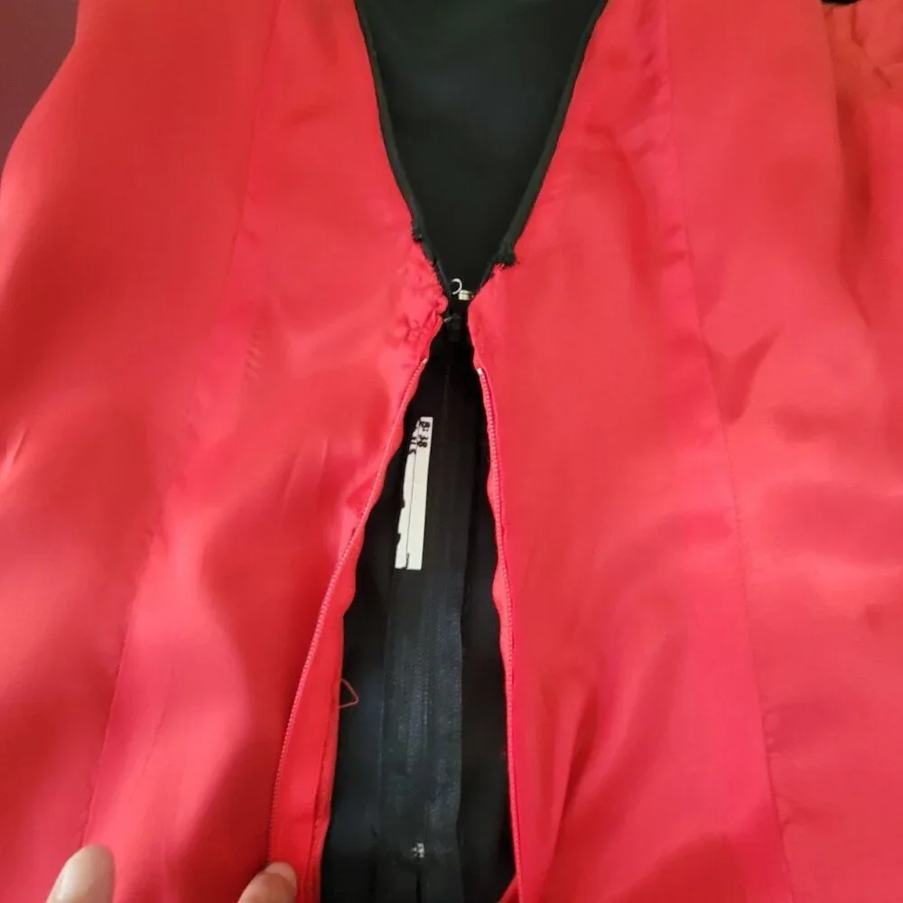 Four Dresses in One. Handmade Unique Black and Red Satiny Dress Size MD-LG - Picture 8 of 16